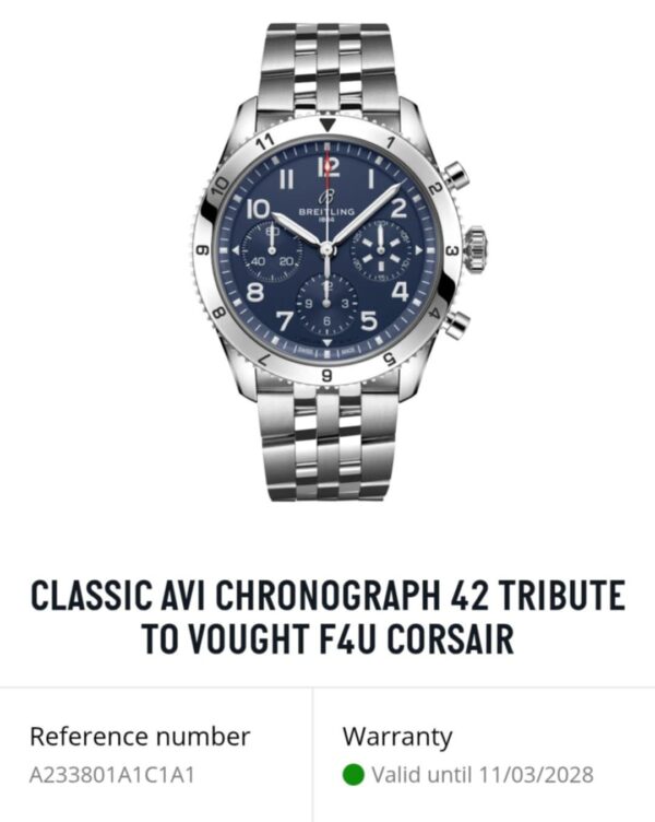 Breitling Classic AVI Chronograph Tribute to Vought F4U Corsair - obrazek 7