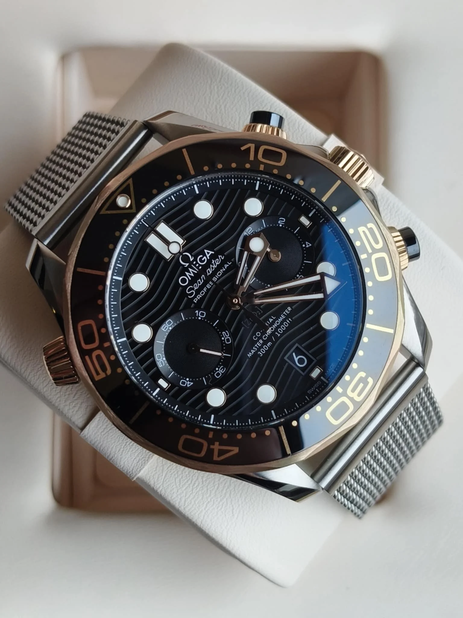 Omega Seamaster 300M Chronograph (stal / różowe złoto 18K)